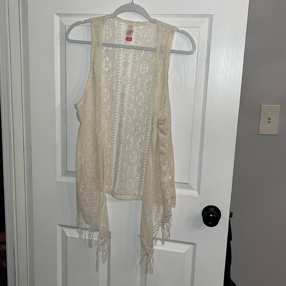 No Boundaries Cream Lace Vest